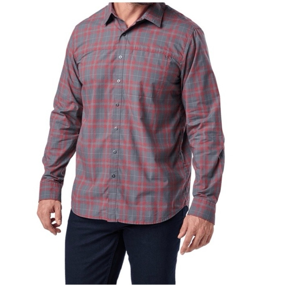 5.11 Tactical Gray and Red Checkered Shirt
